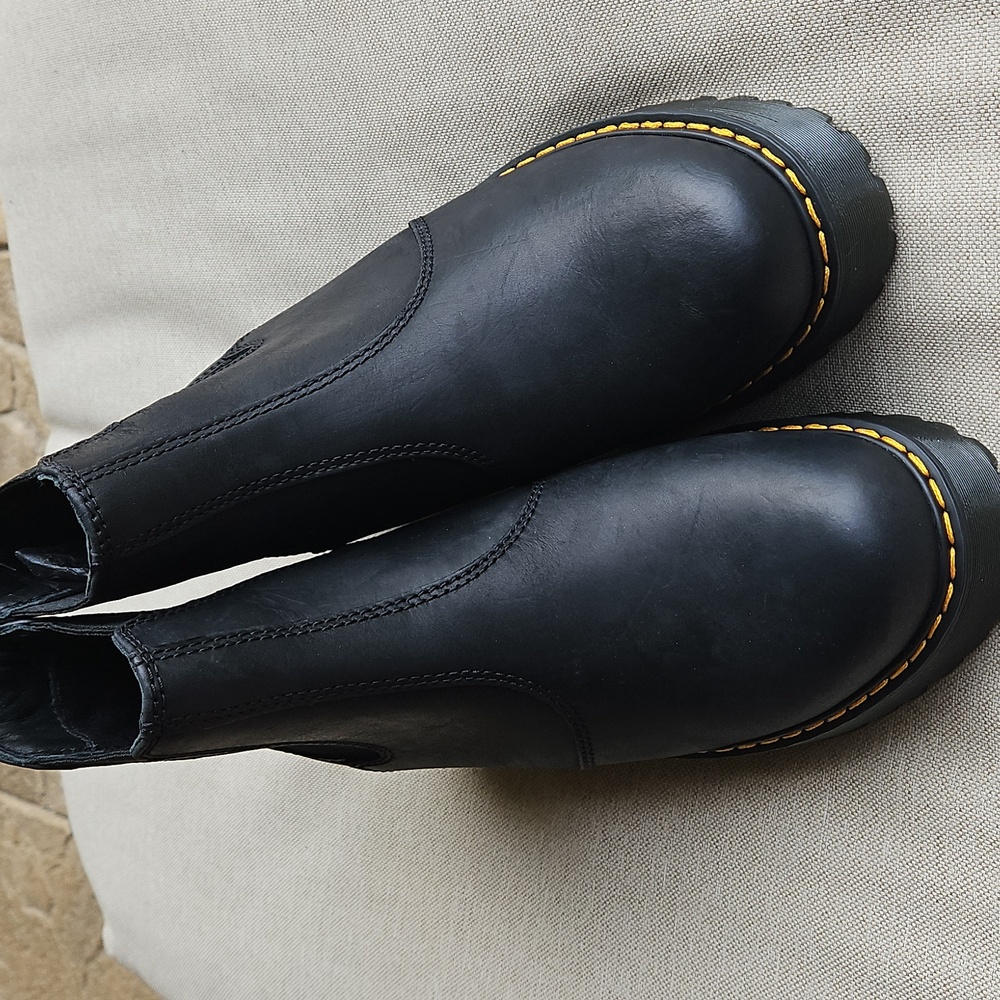 Dr. Martens Black Chelsea Boots with Yellow Accents - Picture 5 of 10